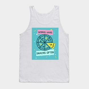 Works Hard, Snacks Often - Pizza Edition Tank Top